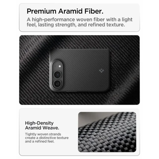  Apple iPhone Duo fekete Spigen AirSkin Aramid MagFit MagSafe tok - 6