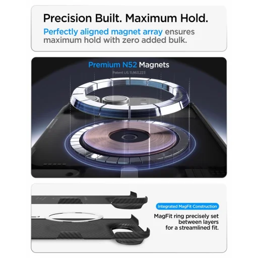  Apple iPhone Duo fekete Spigen AirSkin Aramid MagFit MagSafe tok - 9