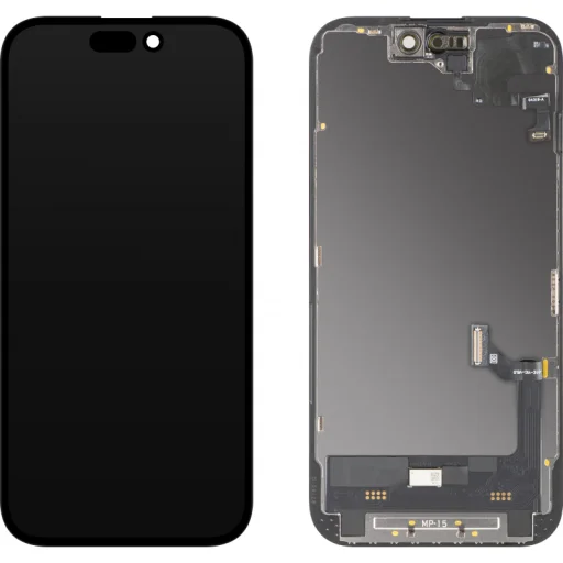  Apple iPhone 15 MP utángyártott, rugalmas OLED-kijelzőmodul közelség- és fényérzékelővel, FHD, fekete - 2