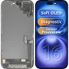  Apple iPhone 16 MP utángyártott puha OLED kijelzőmodul közelség- és fényérzékelővel, fekete thumbnail