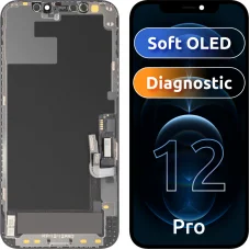 MP rugalmas OLED kijelzőmodul Apple iPhone 12 / 12 Pro készülékhez, FHD, fekete