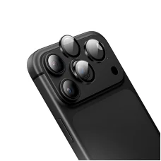  iPhone 18 Pro/18 Pro Max fekete Borofone BF14 3D fémkeretes edzett üveg kameralencsevédő