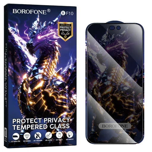  iPhone 17 Pro Max Borofone BF10 Armor betekintésgátló edzett üveg, 10 db - 1