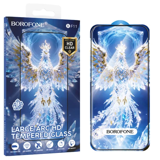  iPhone 17e/16e/14/13/13 Pro Borofone BF11 Armor Shield teljes kijelzős HD edzett üveg - 1