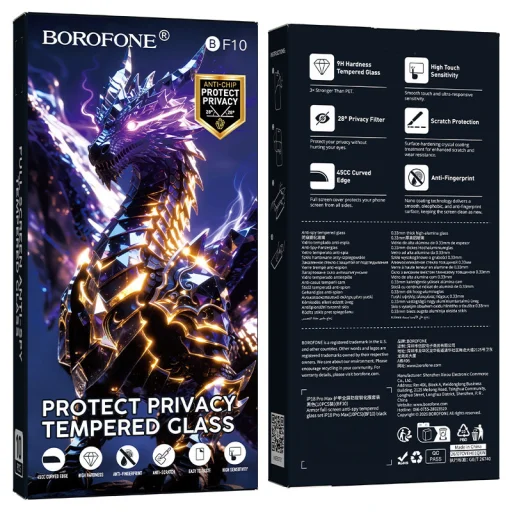  iPhone 17e/16e/14/13/13 Pro készülékhez való Borofone BF10 Armor betekintésgátló edzett üveg, 10 db - 9