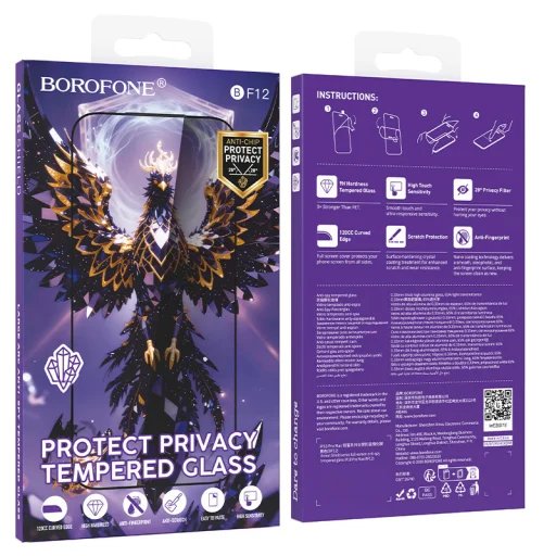  iPhone 18 Pro Max Borofone BF12 Armor Shield betekintésgátló edzett üveg - 9