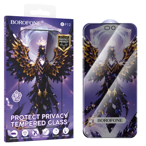 iPhone 18 Pro Max Borofone BF12 Armor Shield betekintésgátló edzett üveg - 1