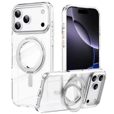  iPhone 18 Pro Max / iPhone 17 Pro Max fehér MagSafe mágneses tok 360°-ban forgatható támasszal