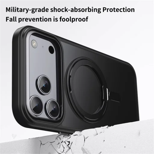  iPhone 18 Pro Max / iPhone 17 Pro Max mágneses tok forgatható támasszal, fekete - 3