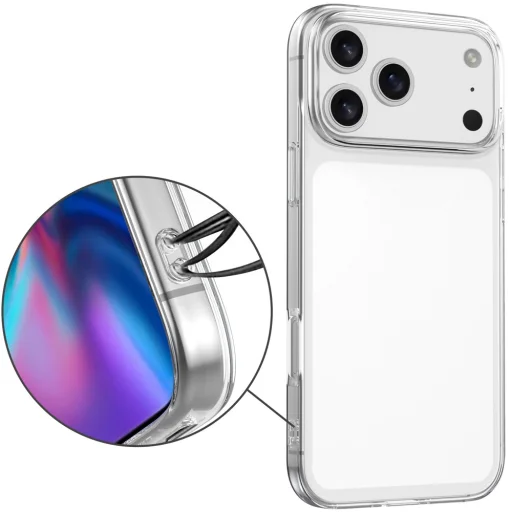  iPhone 18 Pro / iPhone 17 Pro TPU tok – átlátszó, ujjlenyomatálló - 4