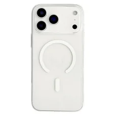  iPhone 18 Pro / iPhone 17 Pro MagSafe-kompatibilis PC tok, átlátszó fehér