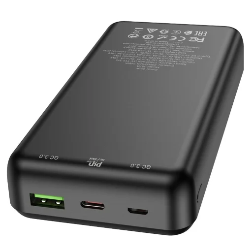 HOCO J87A Tracker 20 000 mAh külső akkumulátor, PD, QC3.0, 20 W, 3 A, fekete - 3