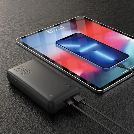 HOCO J87A Tracker 20 000 mAh külső akkumulátor, PD, QC3.0, 20 W, 3 A, fekete - 5