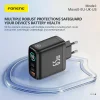 FONENG MAX60-EU GaN hálózati töltő TFT-kijelzővel, 65 W, USB-C–USB-C kábellel, fekete thumbnail
