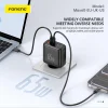 FONENG MAX60-EU GaN hálózati töltő TFT-kijelzővel, 65 W, USB-C–USB-C kábellel, fekete thumbnail