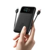 Veger Fuerza 10 (W1212B) 10 000 mAh-s külső akkumulátor beépített USB-C és Lightning kábellel, 20 W, fekete thumbnail