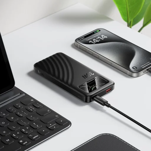 Hoco Q42 10 000 mAh-s, 30 W-os külső akkumulátor, fekete - 8