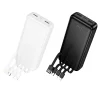 Hoco J163A 20 000 mAh külső akkumulátor négy beépített kábellel, fehér thumbnail