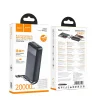 Hoco J163A 20 000 mAh külső akkumulátor négy beépített kábellel, fekete thumbnail