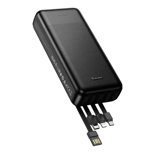 Hoco J163A 20 000 mAh külső akkumulátor négy beépített kábellel, fekete - 2