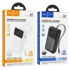 Hoco Q41 20 000 mAh külső akkumulátor behúzható USB-C kábellel, 22,5 W, fehér thumbnail