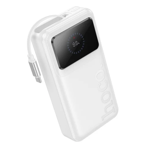 Hoco Q41 20 000 mAh külső akkumulátor behúzható USB-C kábellel, 22,5 W, fehér - 2