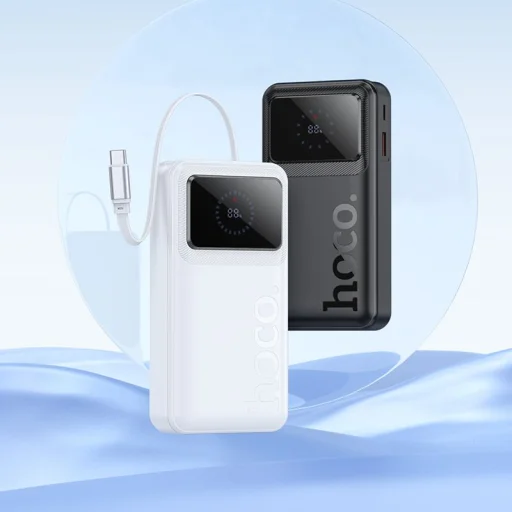 Hoco Q41 20 000 mAh külső akkumulátor behúzható USB-C kábellel, 22,5 W, fehér - 4