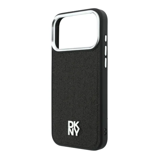  iPhone 18 Pro Max fekete DKNY MagSafe-kompatibilis műbőr tok rögzített csillámos pánttal - 4