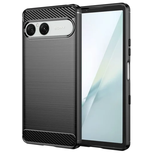  Sony Xperia 10 VIII fekete Techsuit Carbon Silicone ütésálló tok - 1