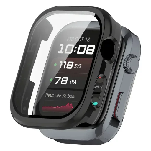  Huawei Watch D2-höz való Techsuit Defense360 Pro fekete tok kijelzővédő fóliával - 1