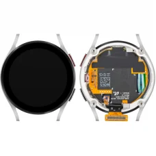Samsung Galaxy Watch5 40mm BT-változathoz való ezüst LCD kijelzőmodul kerettel