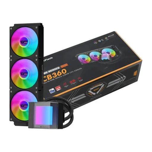 DarkFlash CB360 processzor-vízhűtés ARGB-világítással, fekete - 1