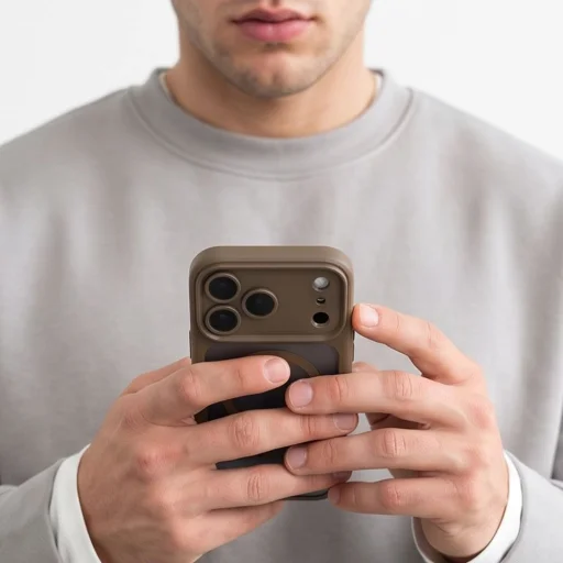  Apple iPhone 17 Pro / 18 Pro készülékhez való Tech-Protect MagPeak MagSafe CC tok, matt sötét szürkésbézs - 7