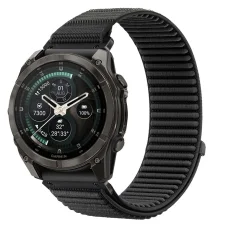  Garmin Fenix 5 / 6 / 6 PRO / 7 / 8 / 8 PRO / 9 / 9 PRO (47 mm) való Tech-Protect NylonLoop fekete, fonott nejlon óraszíj