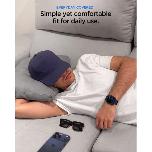 Apple Watch Ultra 1/2/3/4 (49 mm) Spigen Lite Fit Ultra és Thin Fit tok- és szíjszett, matt fekete - 8