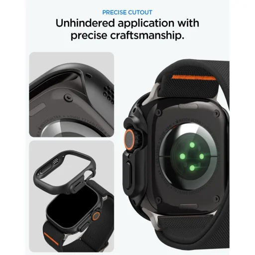 Apple Watch Ultra 1/2/3/4 (49 mm) Spigen Lite Fit Ultra és Thin Fit tok- és szíjszett, matt fekete - 10