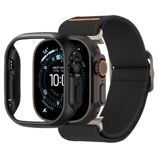  Apple Watch Ultra 1/2/3/4 (49 mm) Spigen Lite Fit Ultra és Thin Fit tok- és szíjszett, matt fekete - 1