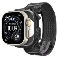  Apple Watch Ultra 1/2/3/4 (49 mm) fekete-szürke Spigen Athlex Air + Rugged Armor tok és óraszíj