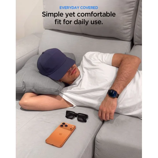  Apple Watch 10 / 11 / 12 (46 mm) fekete Spigen Fit Lite Ultra + Thin Fit tok- és szíjkészlet - 8