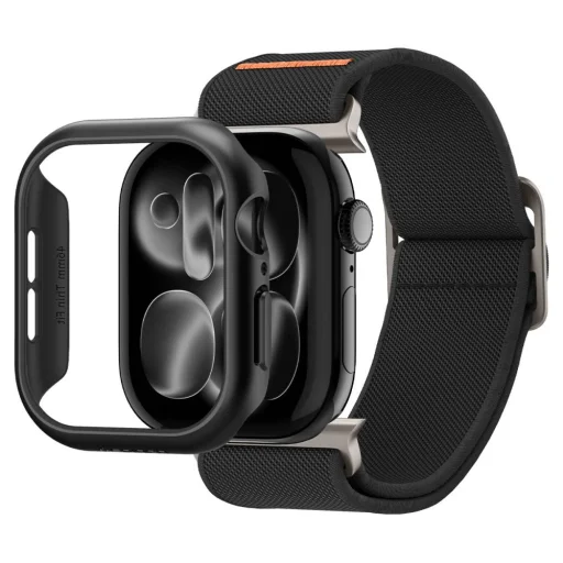  Apple Watch 10 / 11 / 12 (46 mm) fekete Spigen Fit Lite Ultra + Thin Fit tok- és szíjkészlet - 1