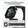  Apple Watch 10 / 11 / 12 (46 mm) órához való fekete-szürke Spigen Athlex Air + Rugged Armor tok és szíj thumbnail