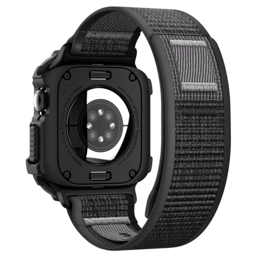  Apple Watch 10 / 11 / 12 (46 mm) órához való fekete-szürke Spigen Athlex Air + Rugged Armor tok és szíj - 3