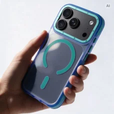  iPhone 15 kék Forcell F-Protect Vivid Premium MagSafe-kompatibilis tok