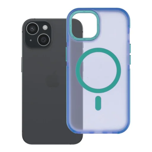  iPhone 15 kék Forcell F-Protect Vivid Premium MagSafe-kompatibilis tok - 6