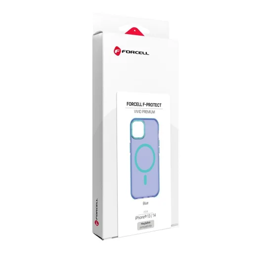  iPhone 13/14 kék Forcell F-Protect Vivid Premium MagSafe-kompatibilis tok - 5