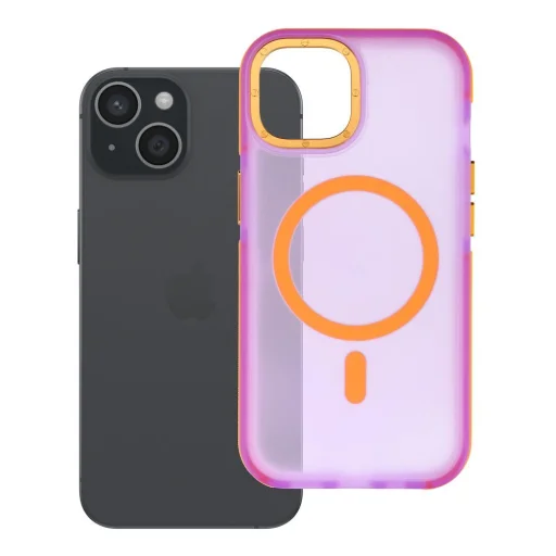  iPhone 15-höz való lila Forcell F-Protect Vivid Premium MagSafe®-kompatibilis tok - 5