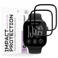  Apple Watch 12 46 mm Techsuit Nano Flex kijelzővédő üvegfólia, fekete, 2 db
