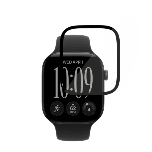  Apple Watch 12 46 mm Techsuit Nano Flex kijelzővédő üvegfólia, fekete, 2 db - 2