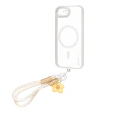  Apple iPhone 16e és 17e OBAL:ME MagNetix Wrist átlátszó, csillámos tok csuklópánttal