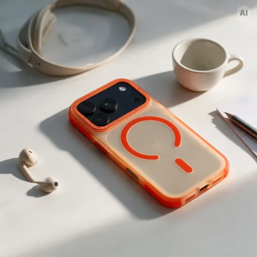  iPhone 18 Pro / 17 Pro narancssárga Forcell F-Protect Vivid Premium tok, MagSafe-kompatibilis - 5